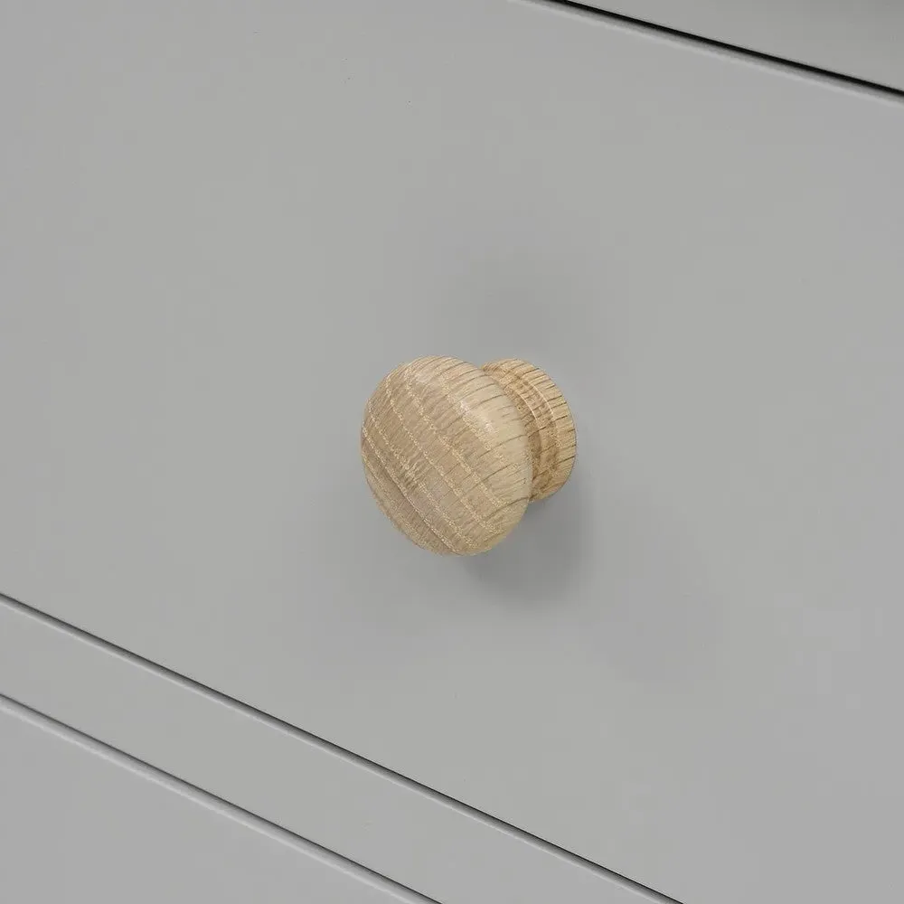 5 Drawer Chest - Dove Grey, Oak