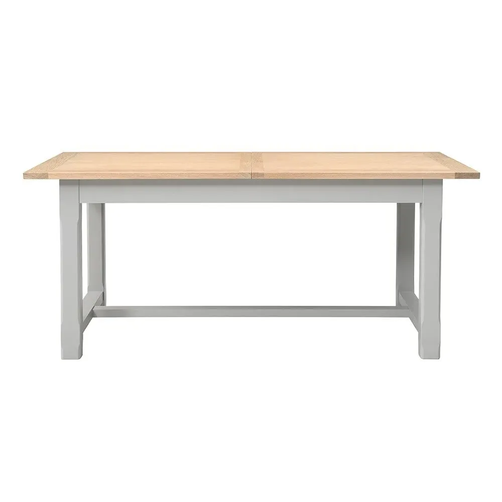 6-10 Seater Extending Dining Table and 6 Chairs - Grey, Oak