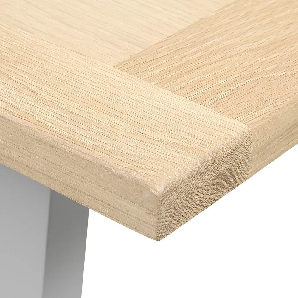 6 Seater Trestle Dining Table - Dove Grey, Oak