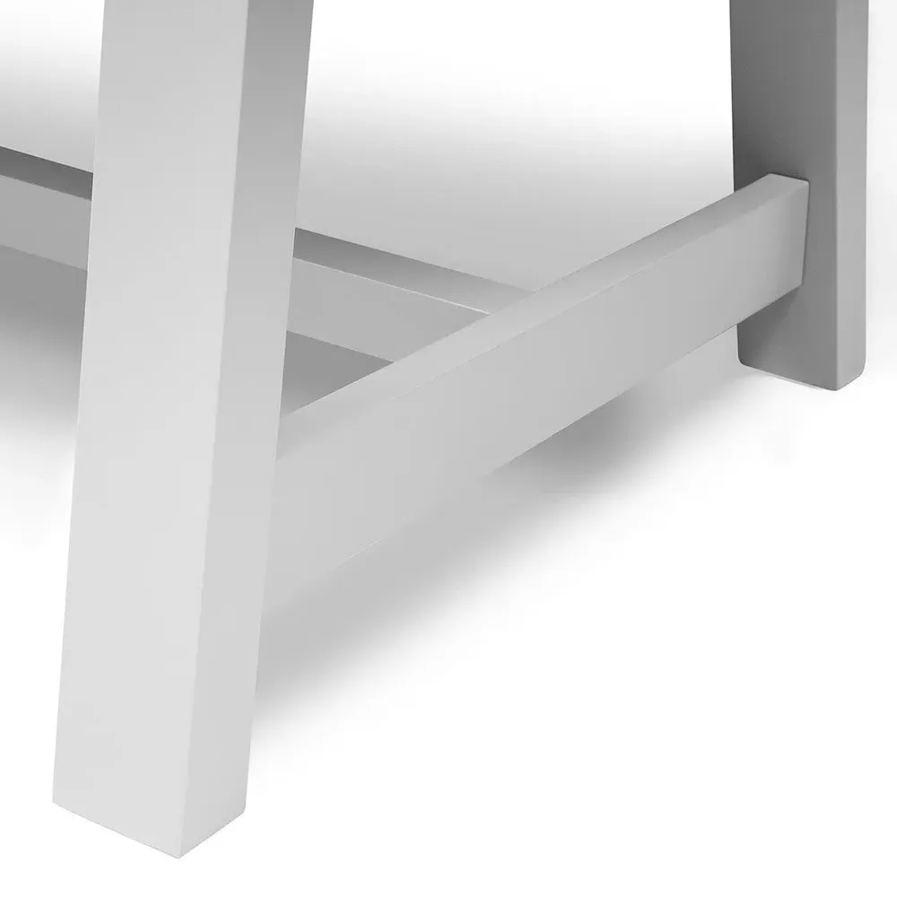 6 Seater Trestle Dining Table - Dove Grey, Oak