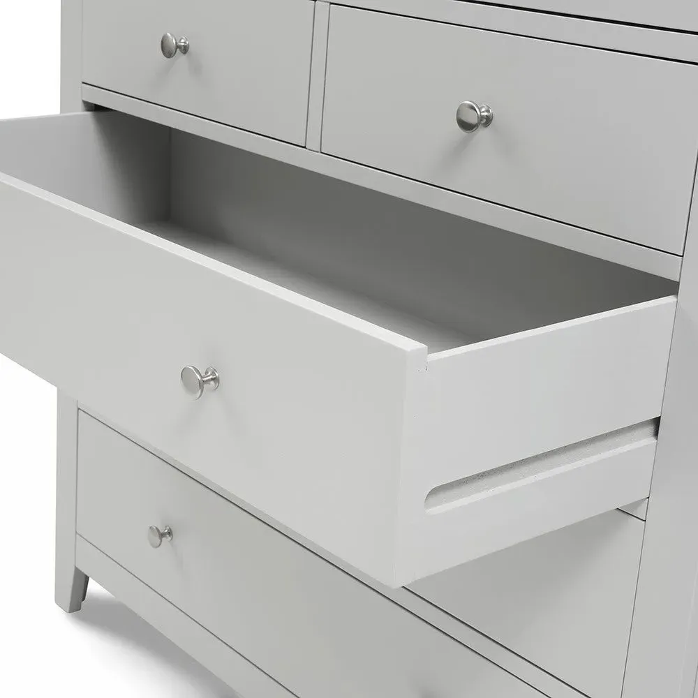 7 Drawer Chest of Drawers - Dove Grey, Oak