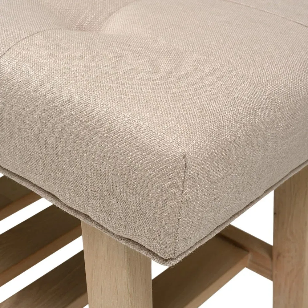 80cm Upholstered Hallway Bench with Storage - Dove Grey