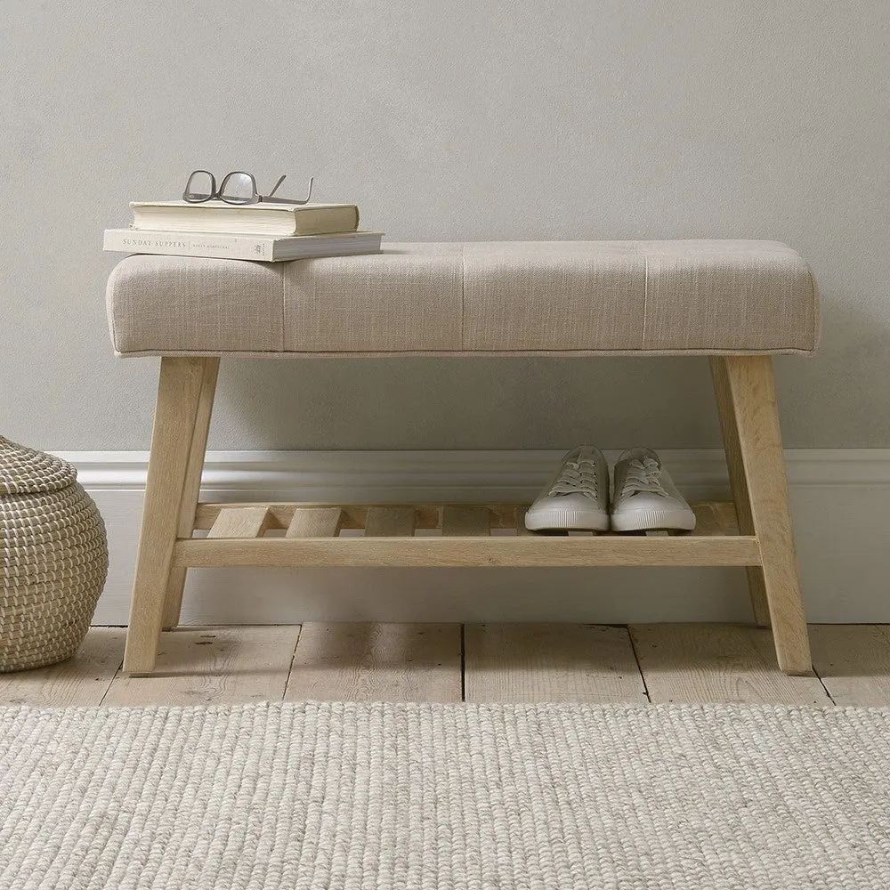 80cm Upholstered Hallway Bench with Storage - Dove Grey