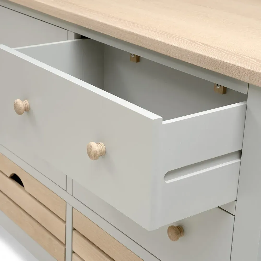 Breakfast Bar Island and Stools Set - Dove Grey