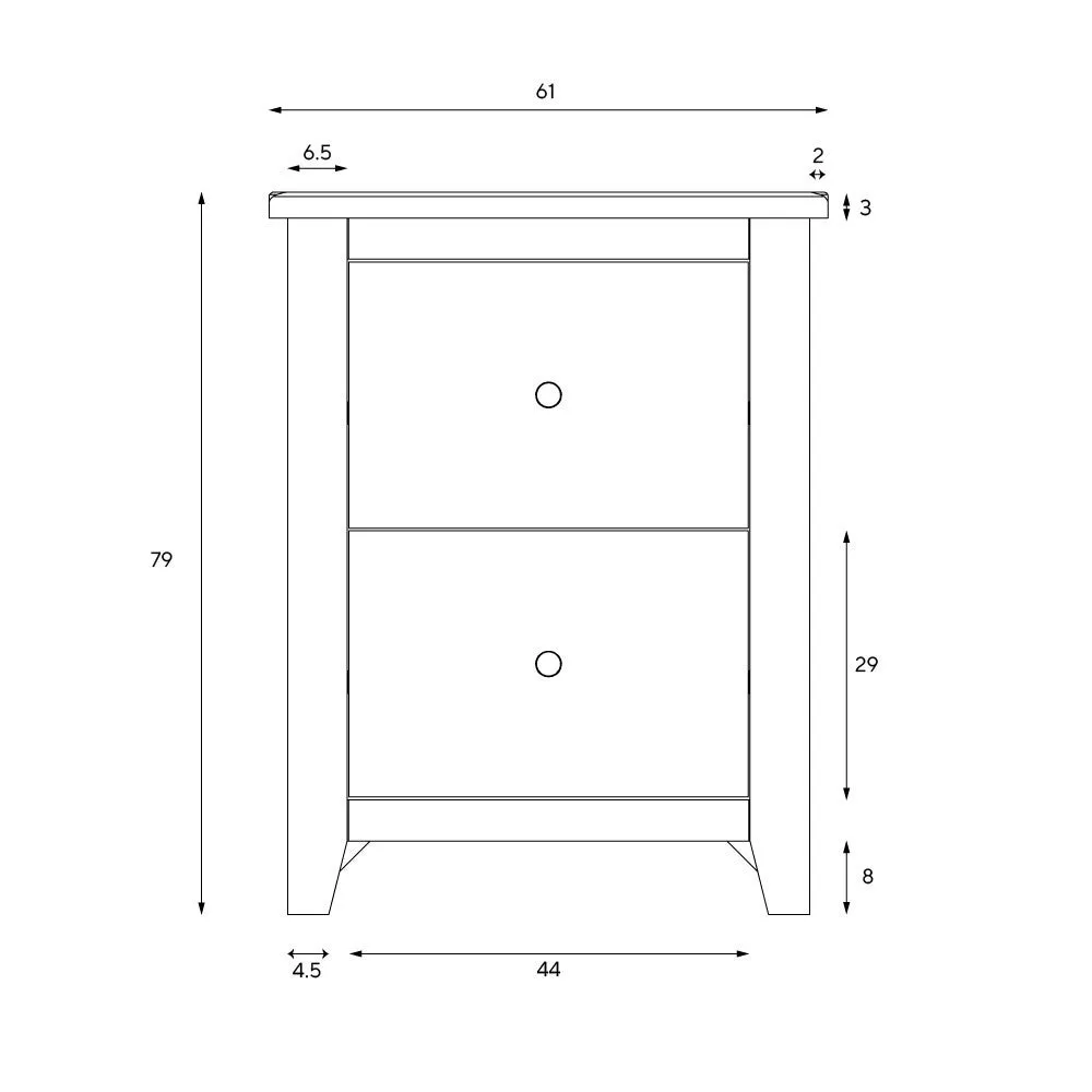 Chester 2 Drawer Filing Cabinet - Dove Grey, Oak