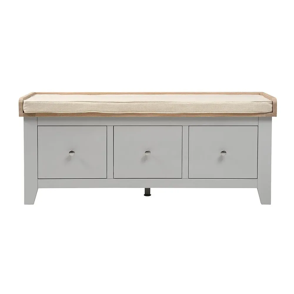 Chester 3 Drawer Shoe Bench - Dove Grey