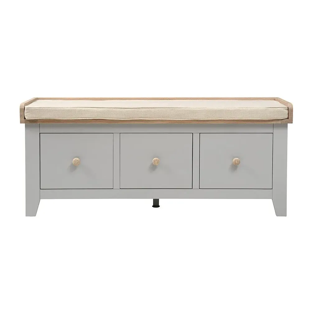 Chester 3 Drawer Shoe Bench - Dove Grey