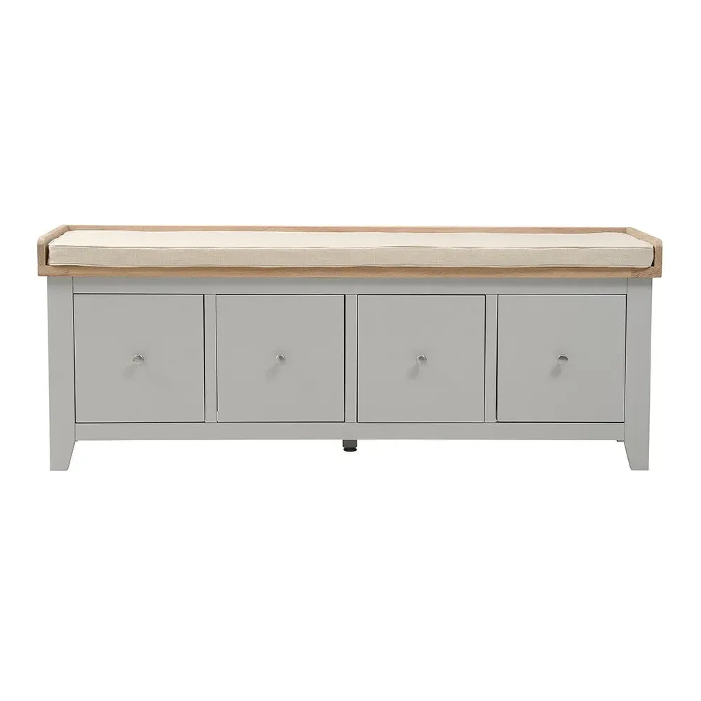 Chester 4 Drawer Shoe Bench - Dove Grey