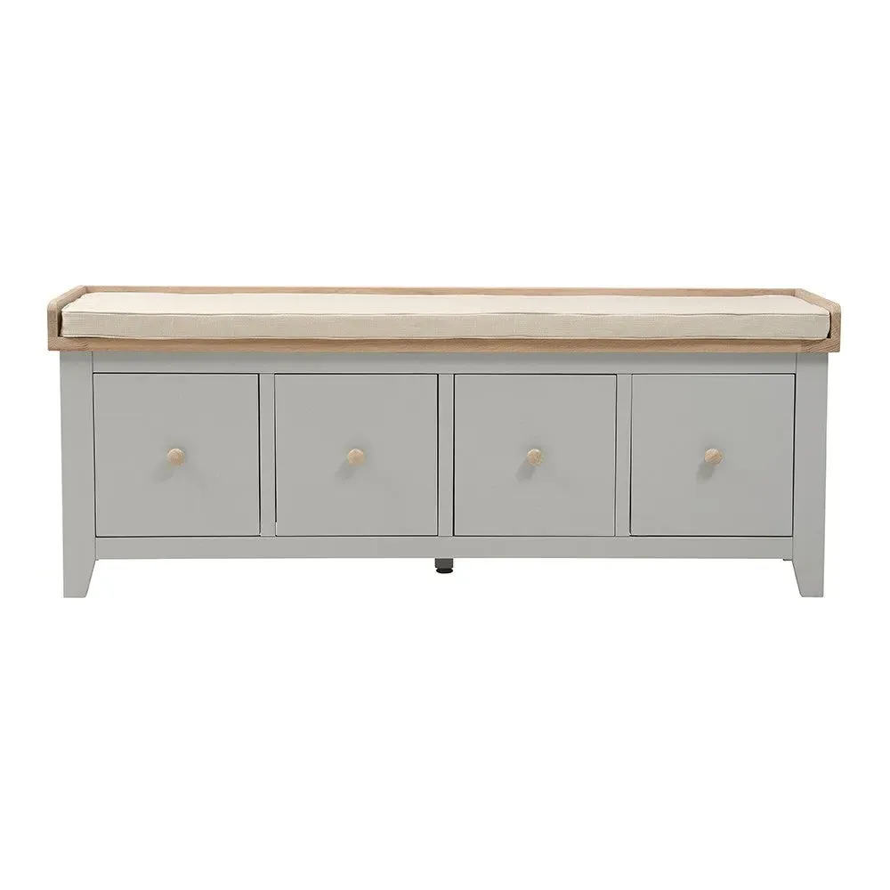 Chester 4 Drawer Shoe Bench - Dove Grey