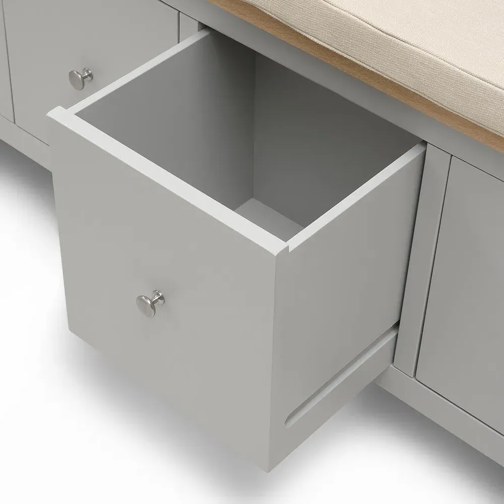 Chester 4 Drawer Shoe Bench - Dove Grey