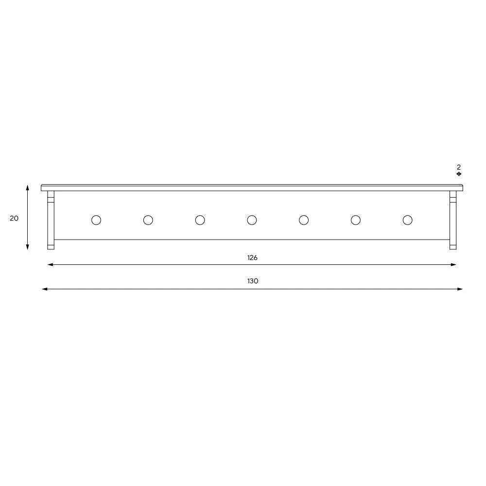 Chester 7 Peg Coat Rack with Shelf - Grey, Oak