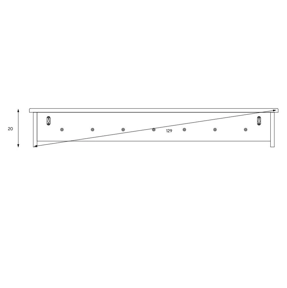 Chester 7 Peg Coat Rack with Shelf - Grey, Oak