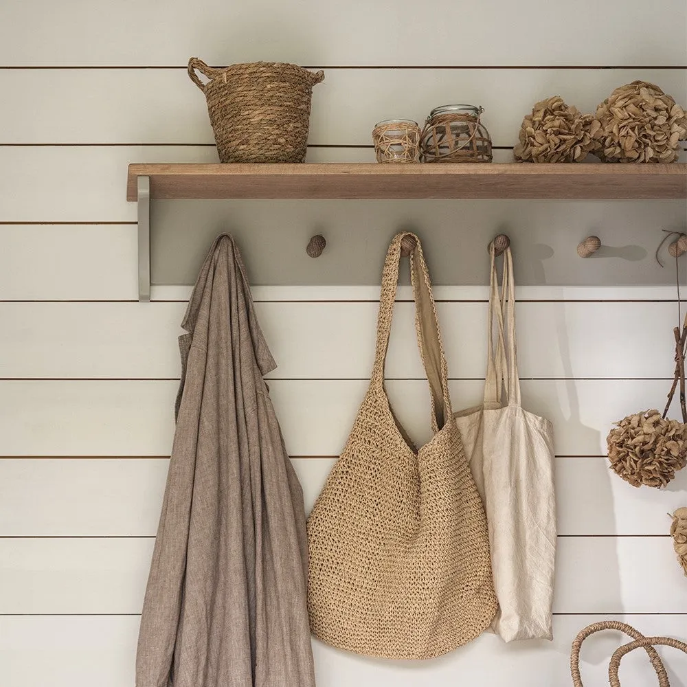 Chester 7 Peg Coat Rack with Shelf - Grey, Oak