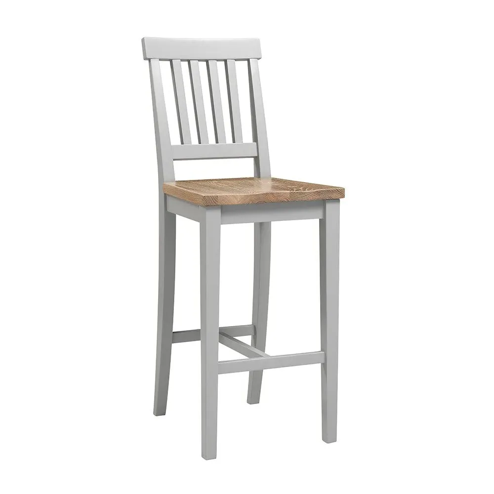 Chester Bar Stool - Dove Grey, Oak