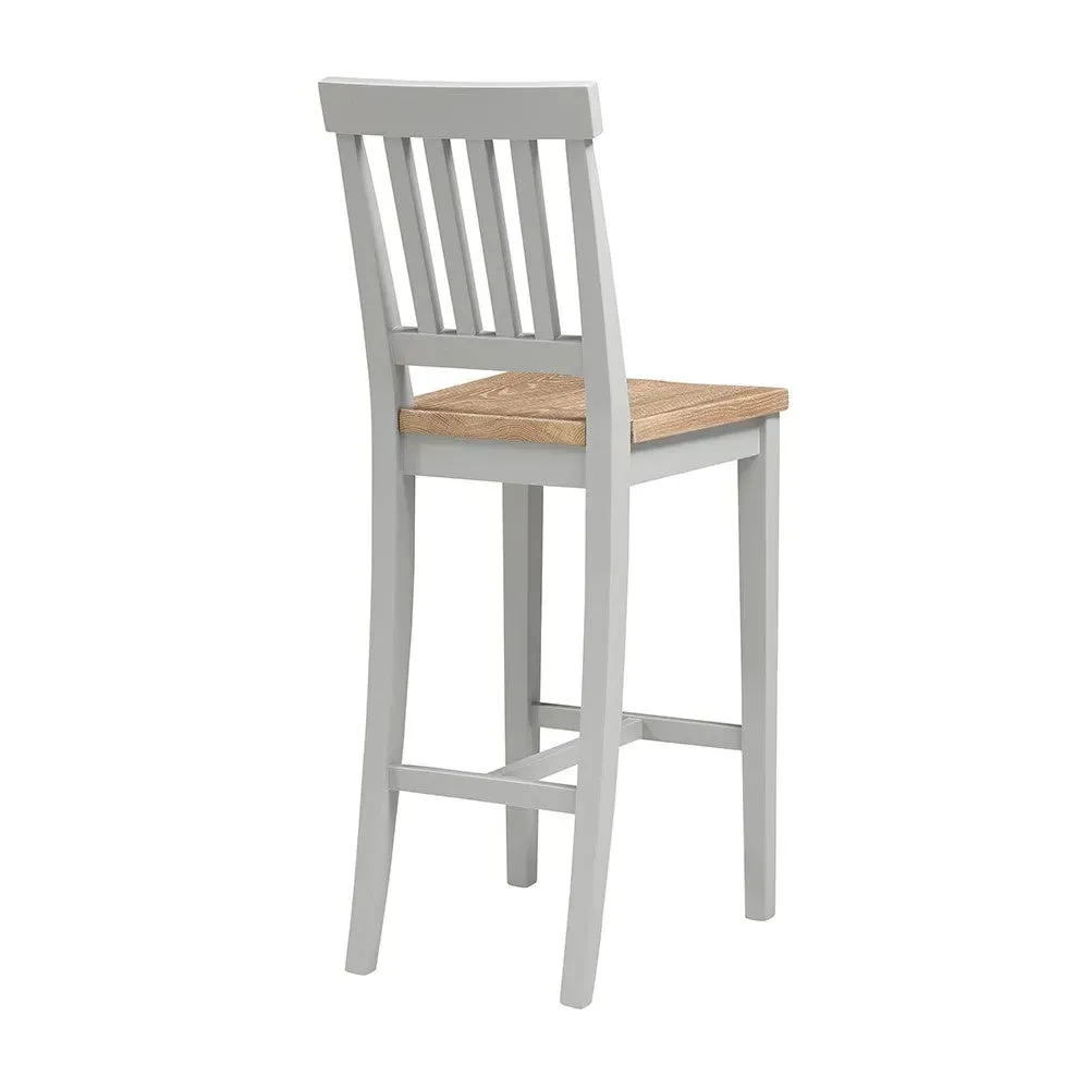 Chester Bar Stool - Dove Grey, Oak