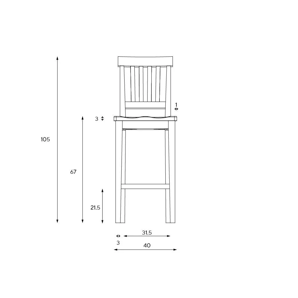 Chester Bar Stool - Dove Grey, Oak
