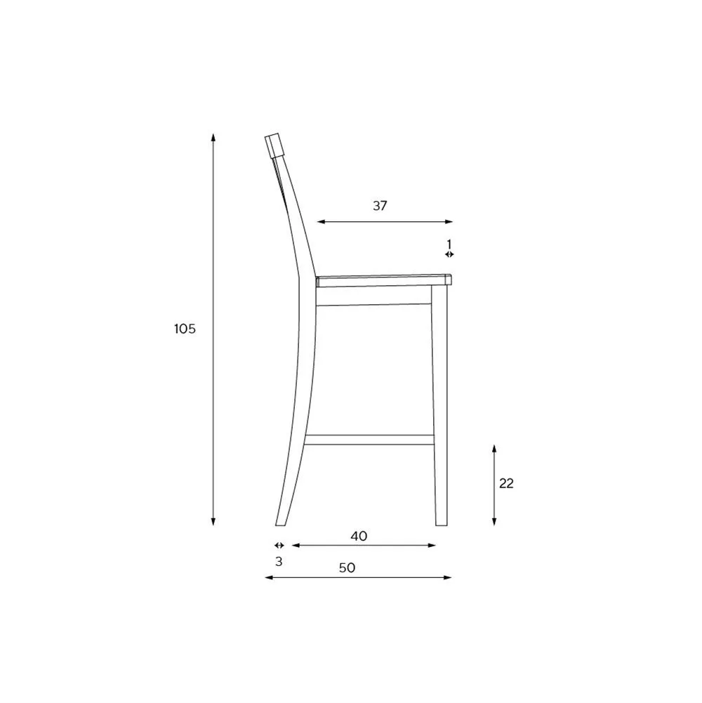 Chester Bar Stool - Dove Grey, Oak