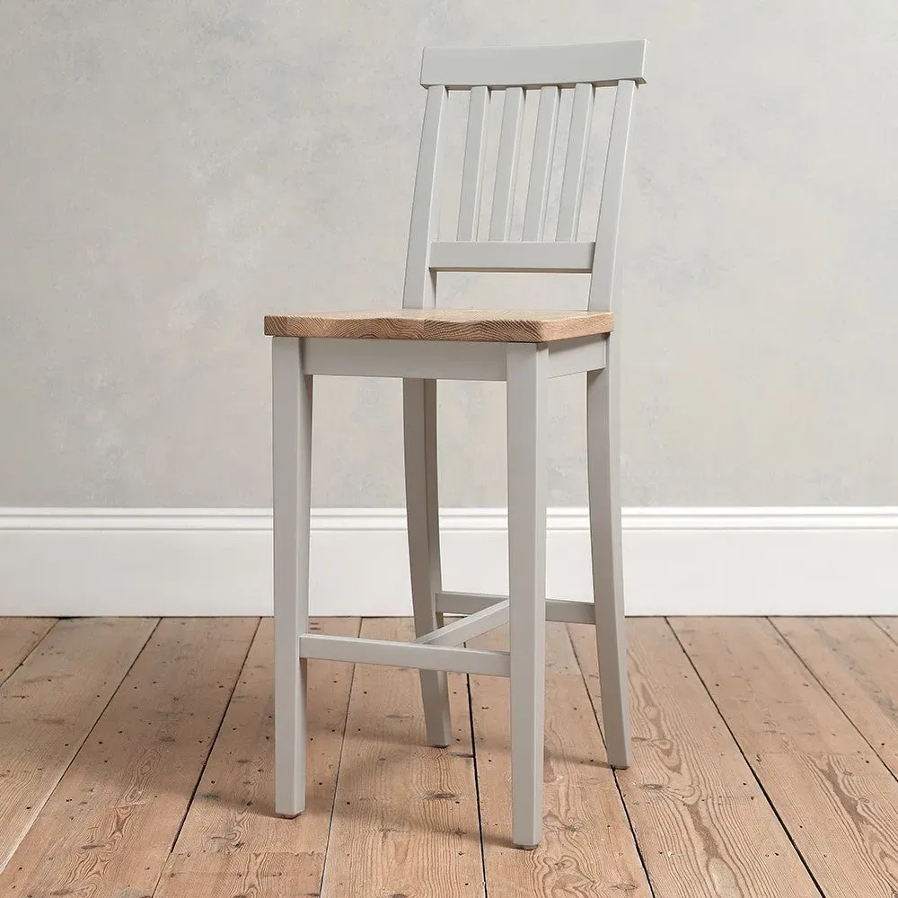 Chester Bar Stool - Dove Grey, Oak