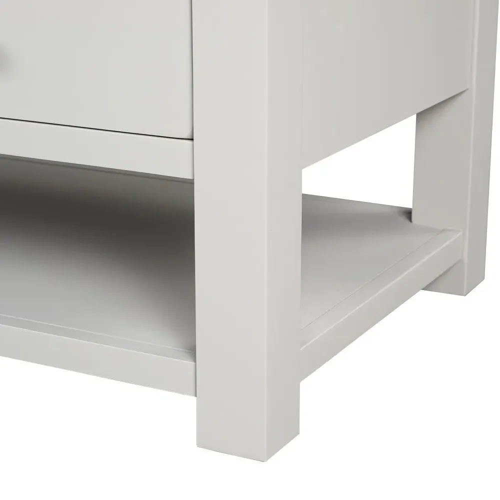 Chester Coffee Table with Drawers - Dove Grey, Oak
