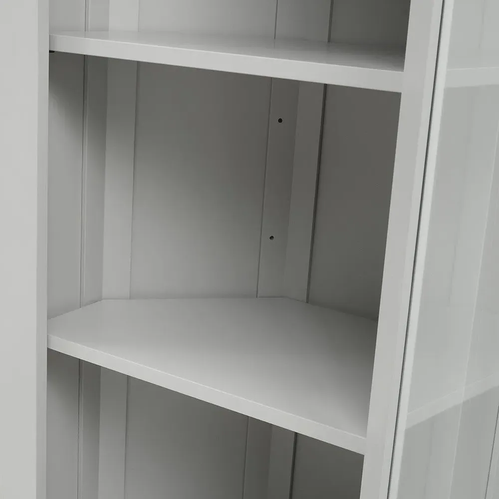 Chester Corner Display Cabinet with Storage - Dove Grey, Glass
