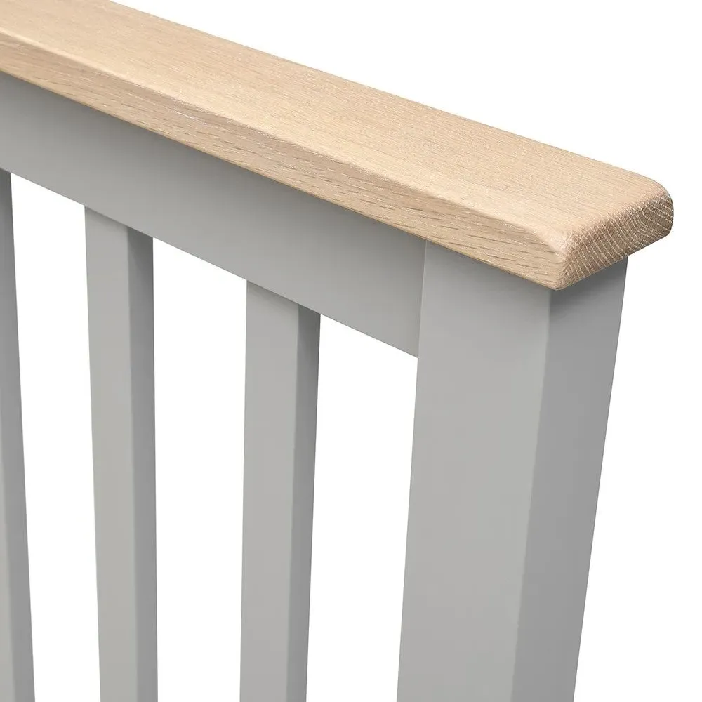 Chester Double Bed - Dove Grey, Oak