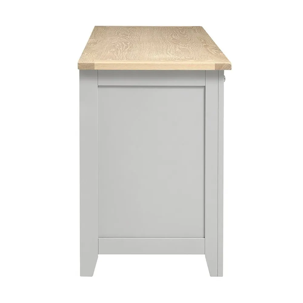 Chester Double Pedestal Desk - Dove Grey, Oak