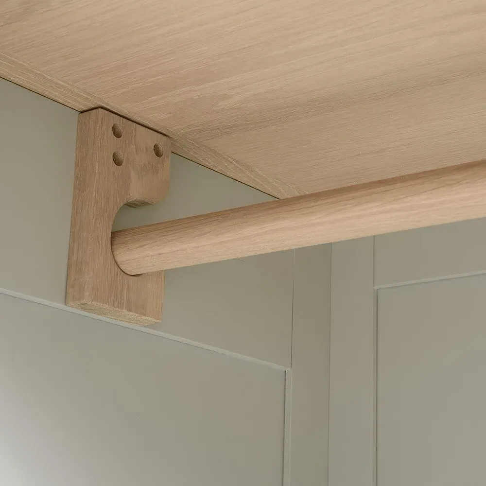 Chester Double Wardrobe with Drawer - Dove Grey, Oak