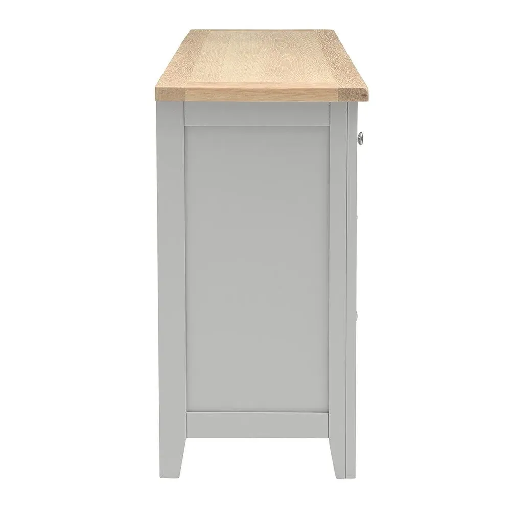 Chester Dove Grey 8 Drawer Chest - Grey, Oak