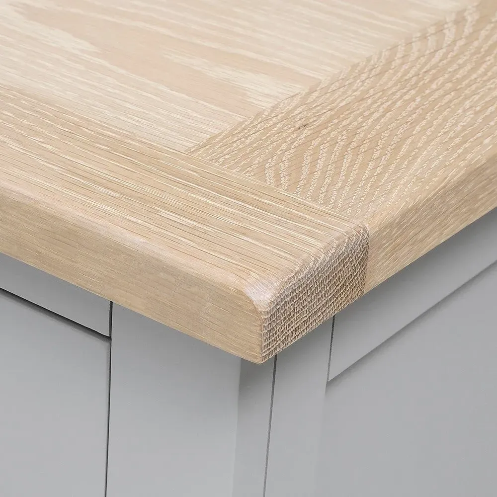 Chester Dove Grey 8 Drawer Chest - Grey, Oak