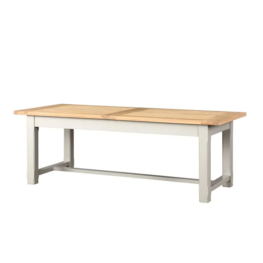 Chester Dove Grey Extending Dining Table - Grey, Oak