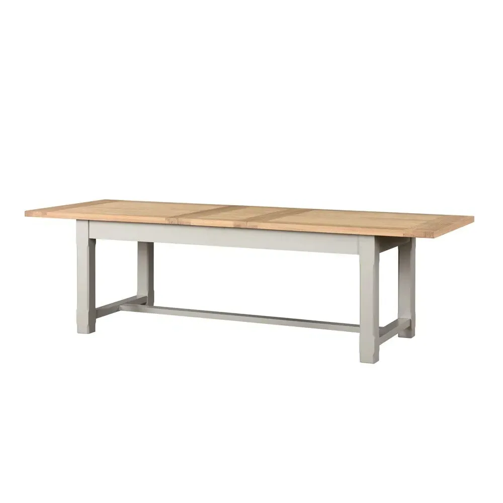 Chester Dove Grey Extending Dining Table - Grey, Oak