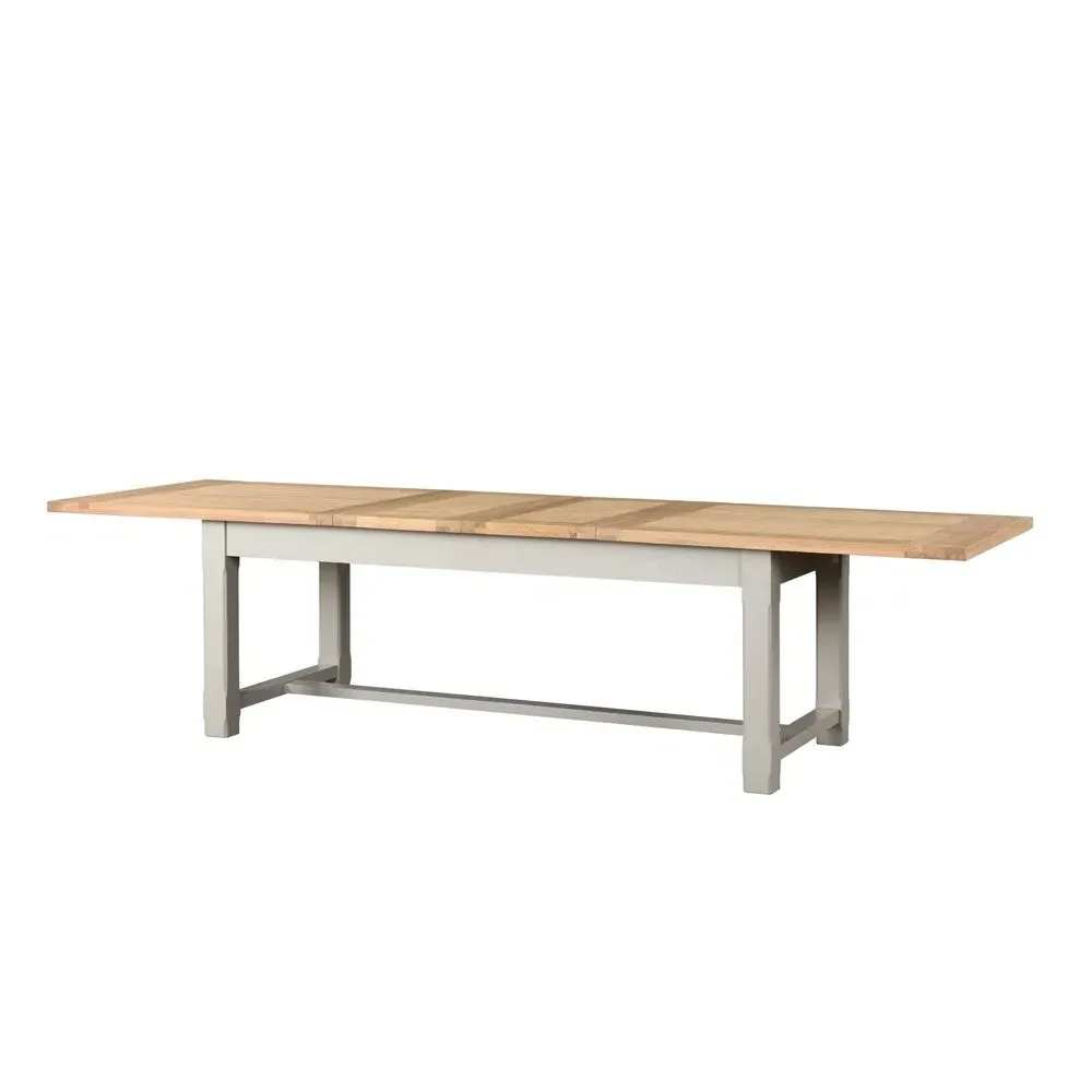 Chester Dove Grey Extending Dining Table - Grey, Oak