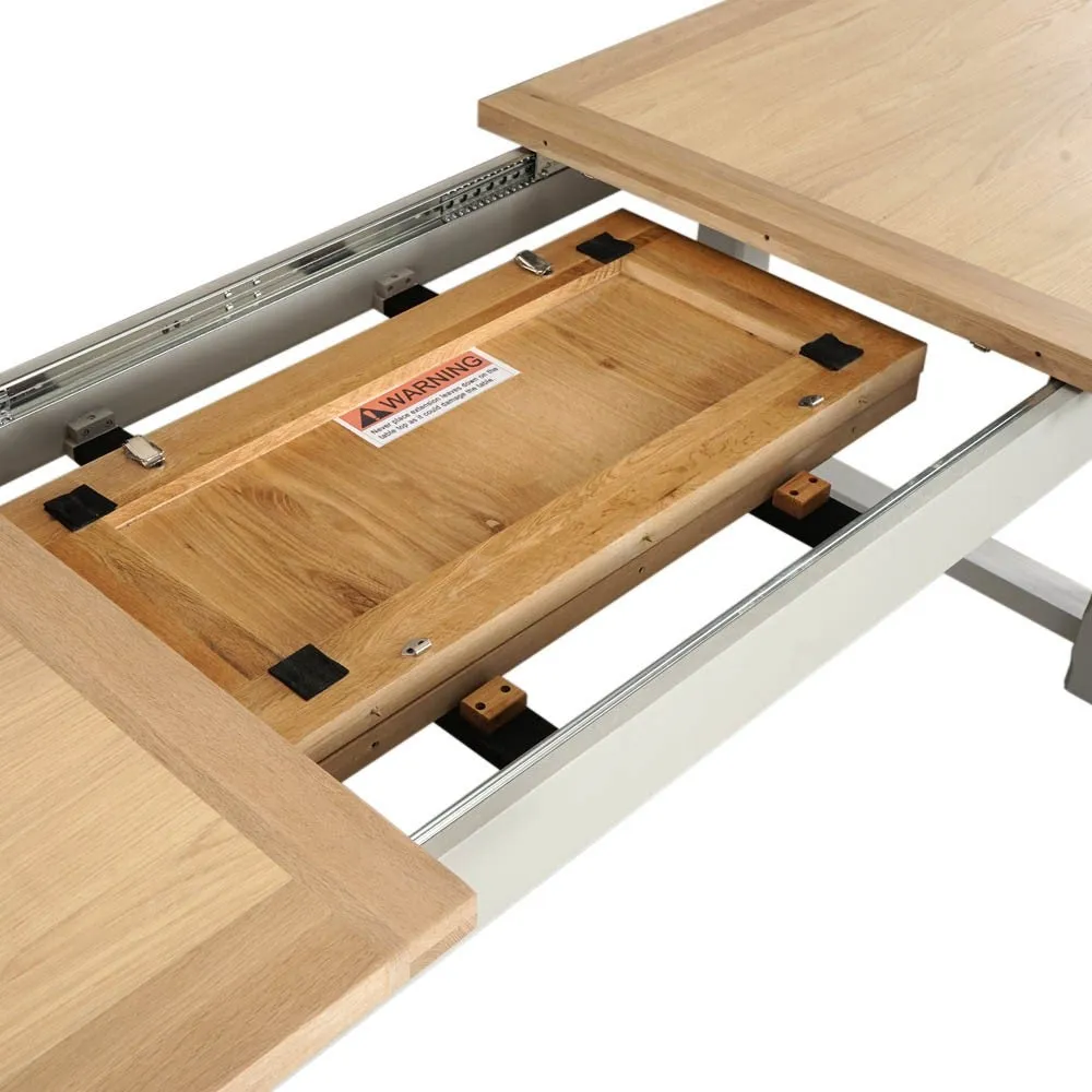 Chester Dove Grey Extending Dining Table - Grey, Oak