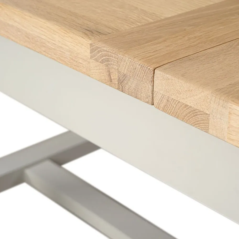 Chester Dove Grey Extending Dining Table - Grey, Oak