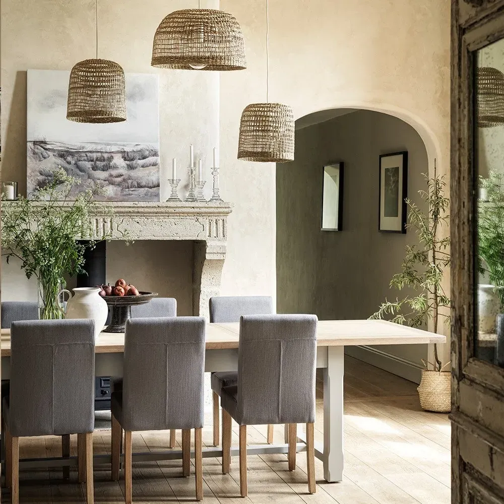 Chester Dove Grey Extending Dining Table - Grey, Oak