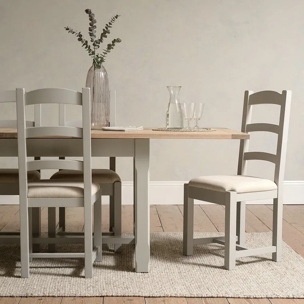 Chester Dove Grey Extending Dining Table - Grey, Oak image