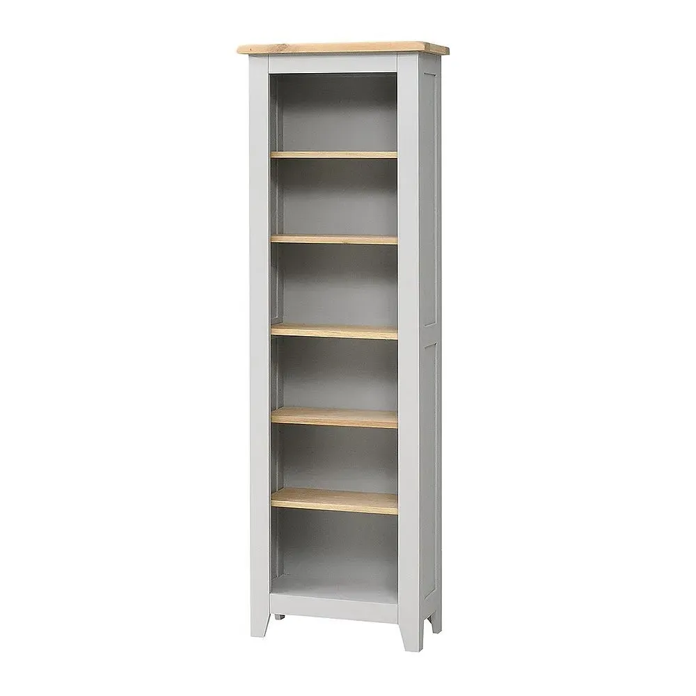 Chester Dove Grey Tall Slim Bookcase - Grey