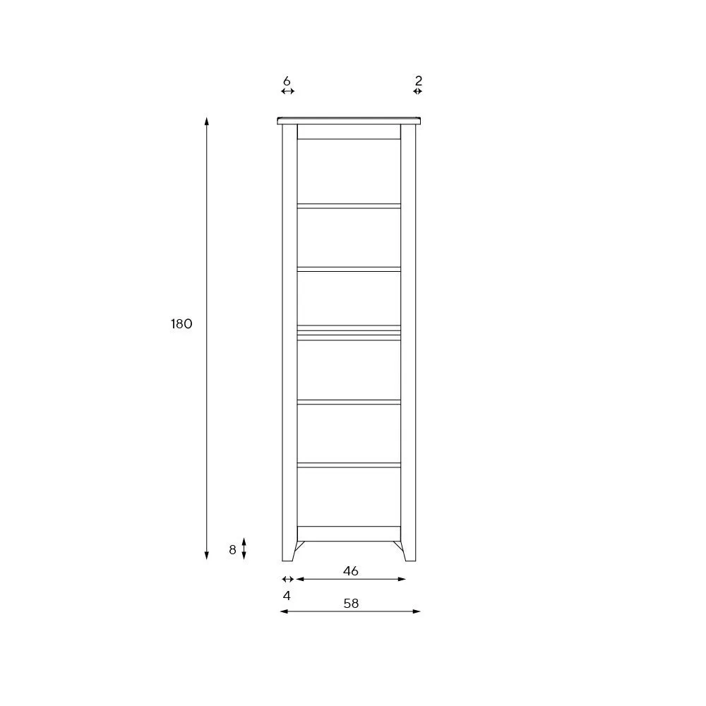 Chester Dove Grey Tall Slim Bookcase - Grey
