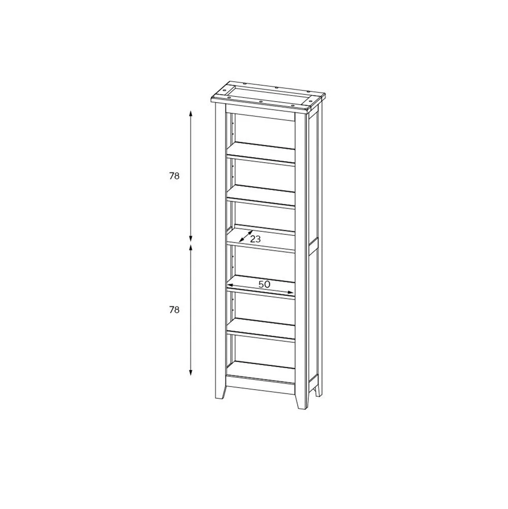 Chester Dove Grey Tall Slim Bookcase - Grey