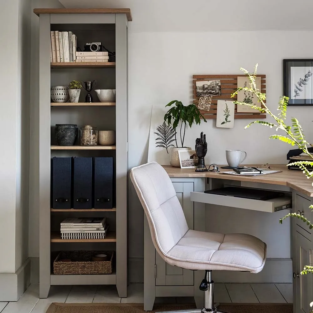 Chester Dove Grey Tall Slim Bookcase - Grey