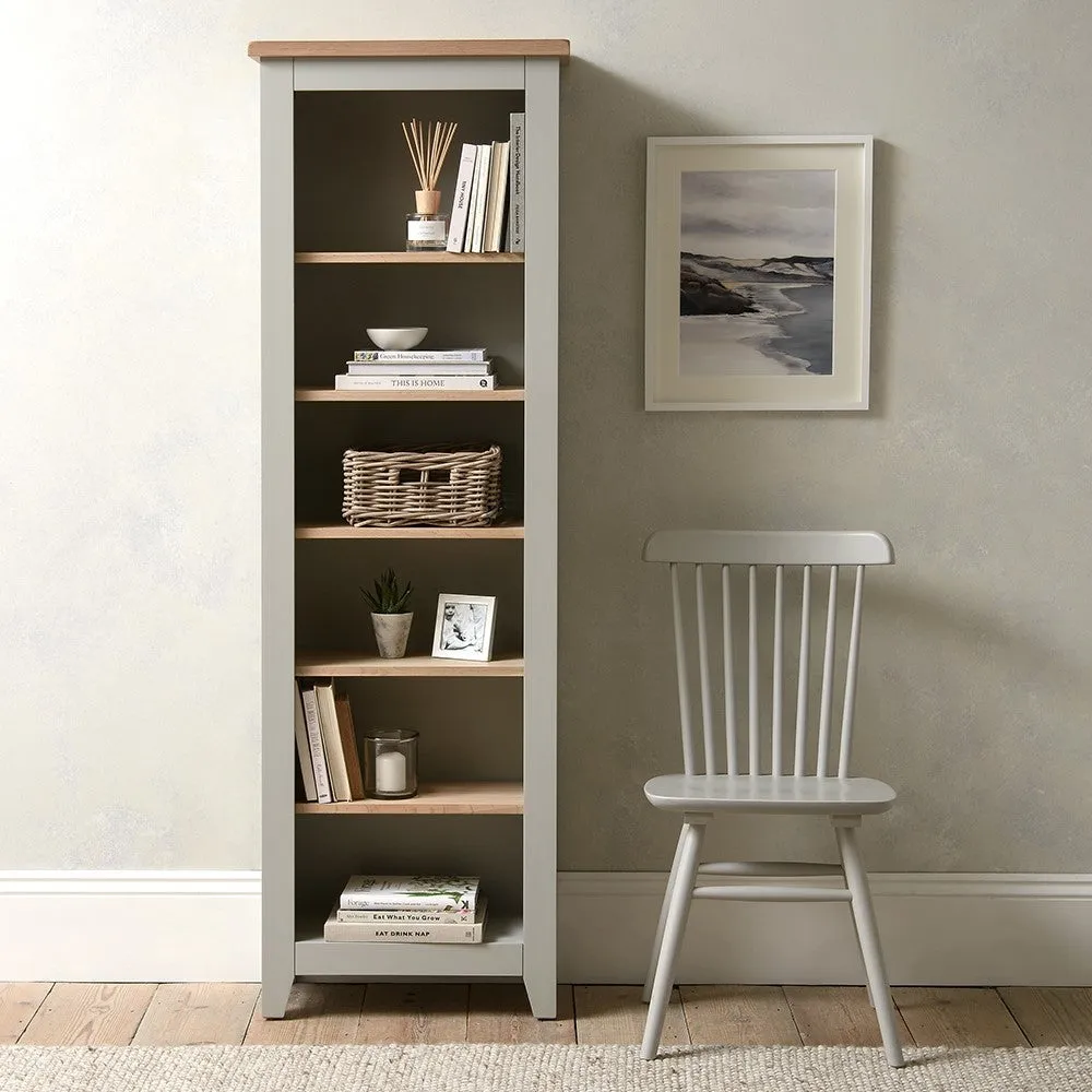 Chester Dove Grey Tall Slim Bookcase - Grey image