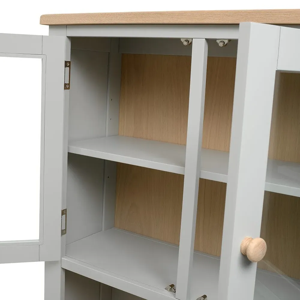 Chester Dresser with Storage - Dove Grey, Oak