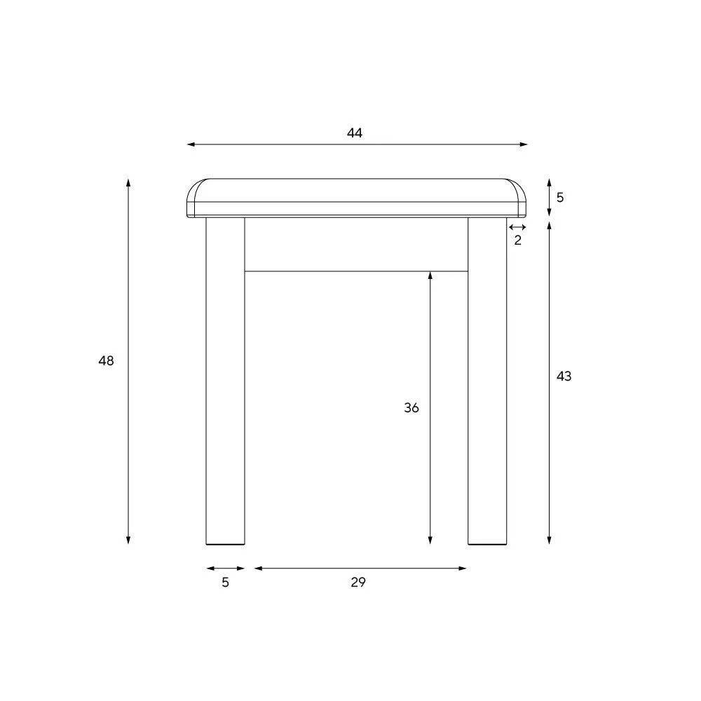 Chester Dressing Table Stool - Dove Grey