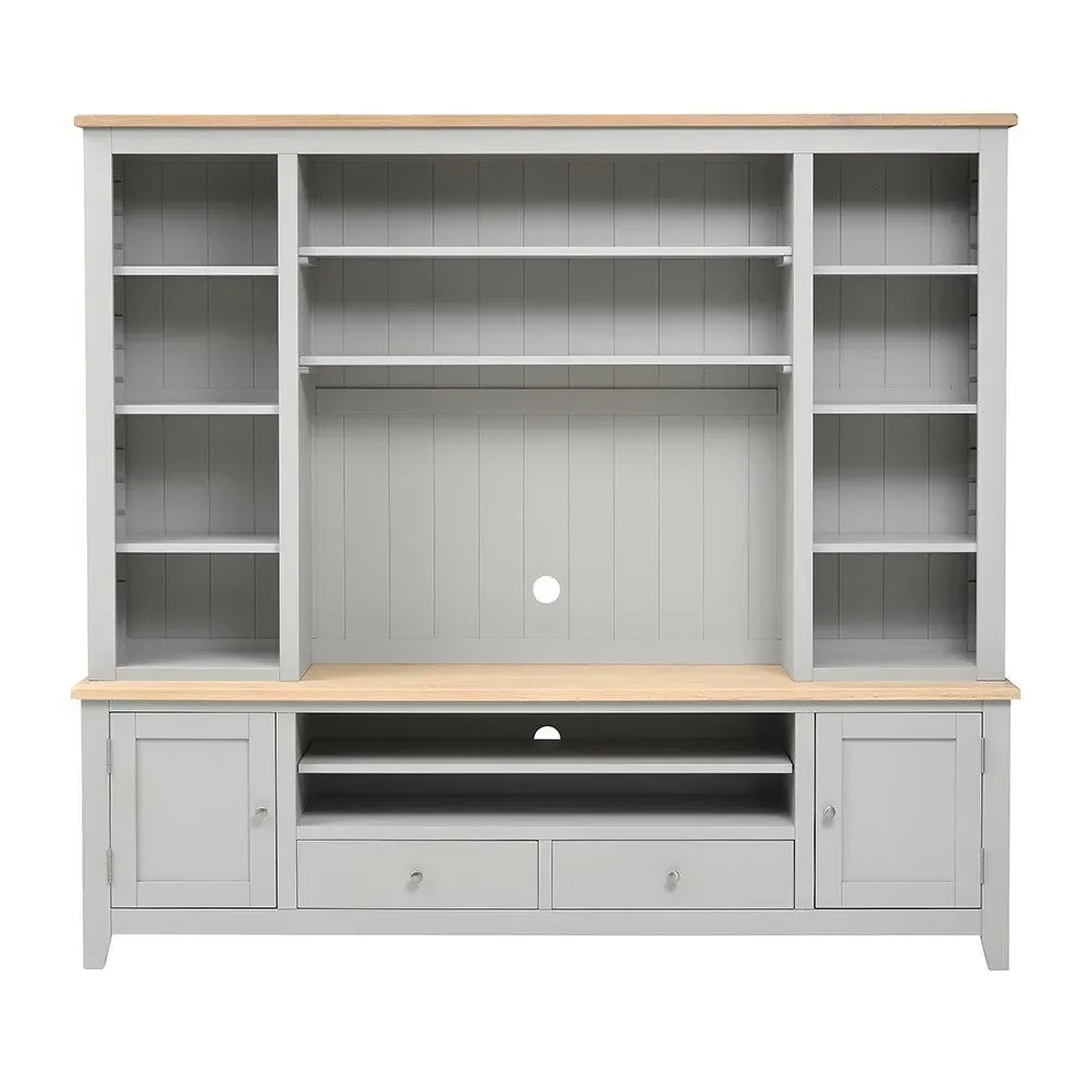 Chester Extra Large TV and Media Storage Unit - Dove Grey, Oak