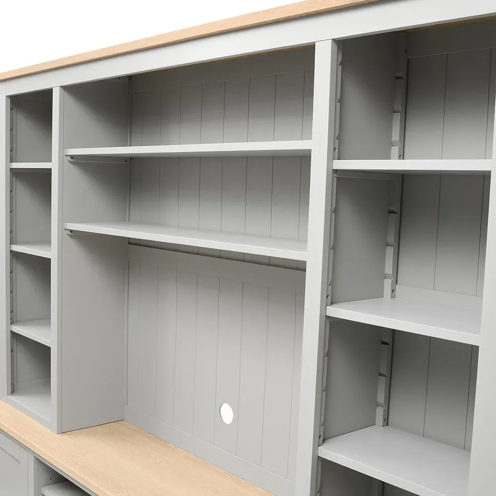 Chester Extra Large TV and Media Storage Unit - Dove Grey, Oak