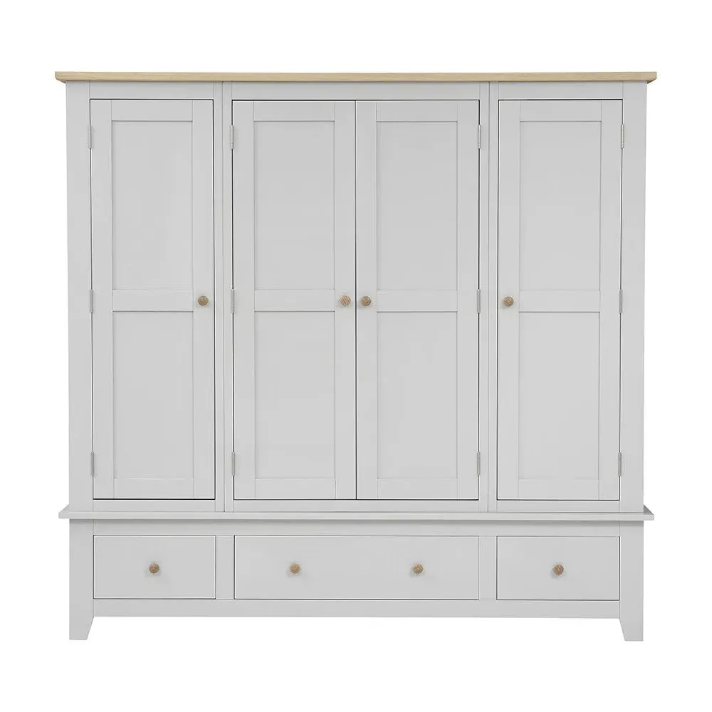 Chester Four Door Wardrobe - Dove Grey