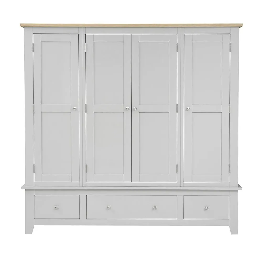 Chester Four Door Wardrobe - Dove Grey