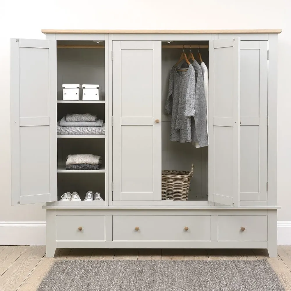 Chester Four Door Wardrobe - Dove Grey image