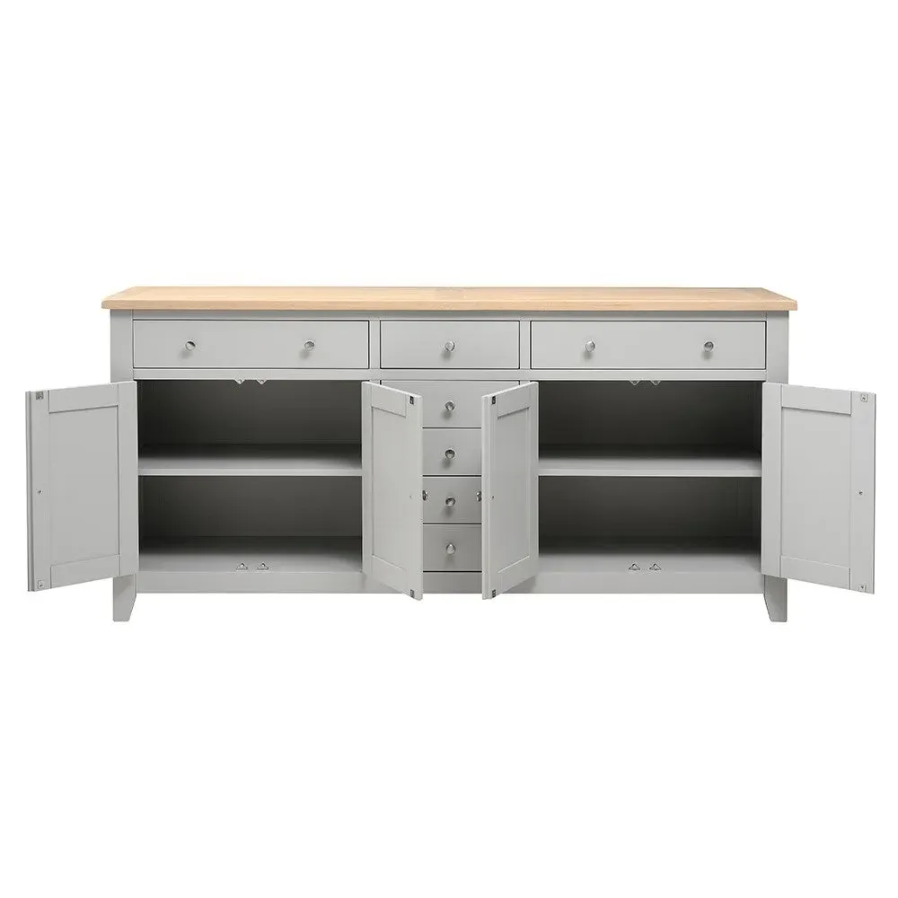 Chester Grand Sideboard - Dove Grey, Oak