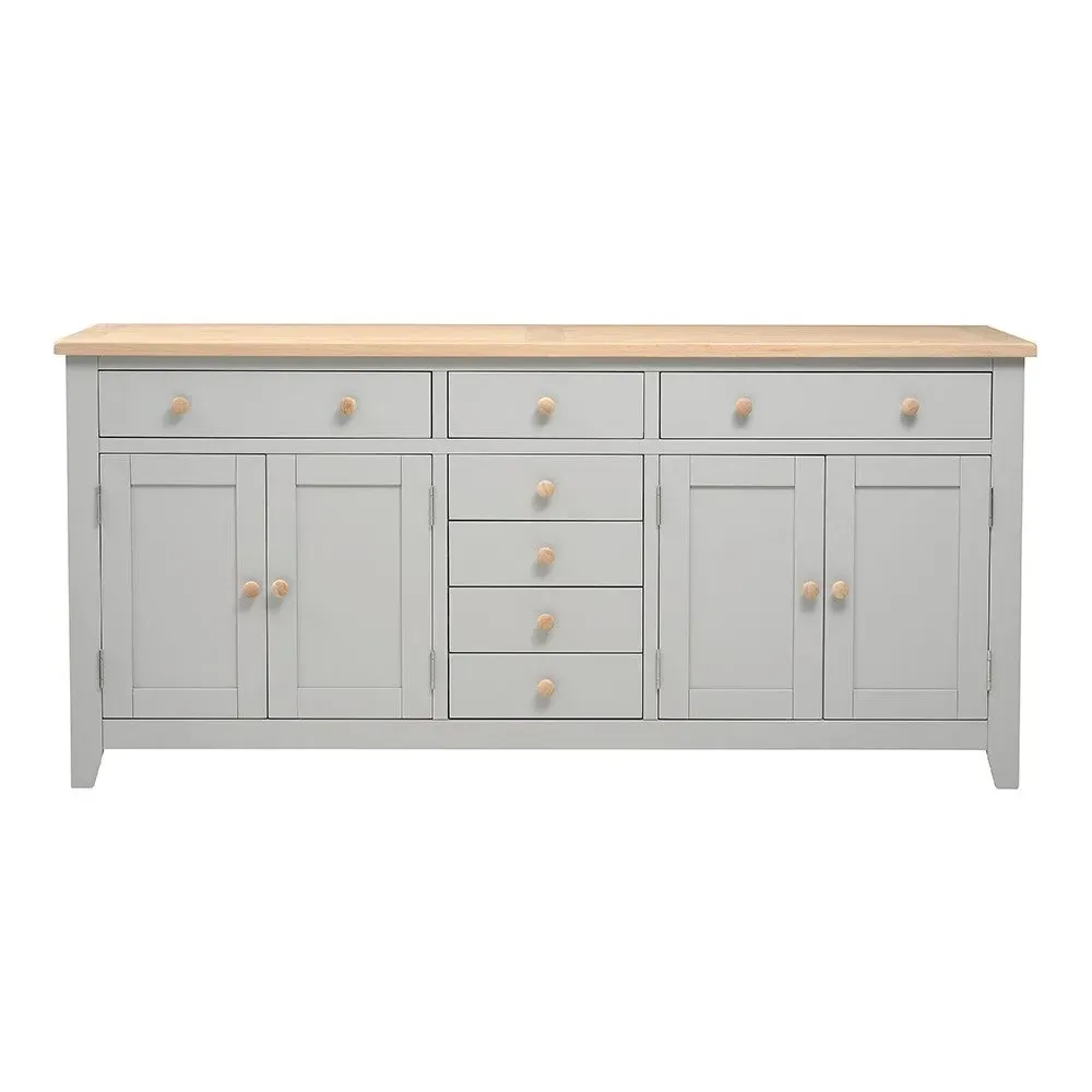 Chester Grand Sideboard - Dove Grey, Oak